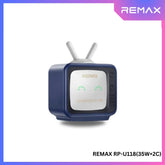 REMAX - RP-U118 PANDA TV Series PD+ QC 2C Gan Folding Charger (35W) - Blue